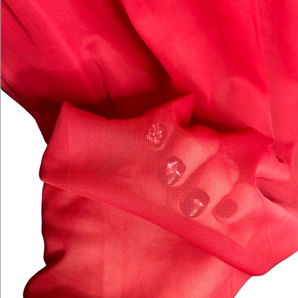 David’s Bridal Lace Candy Apple Red Valentines Color Dress Size 22 - Picture 5 of 12